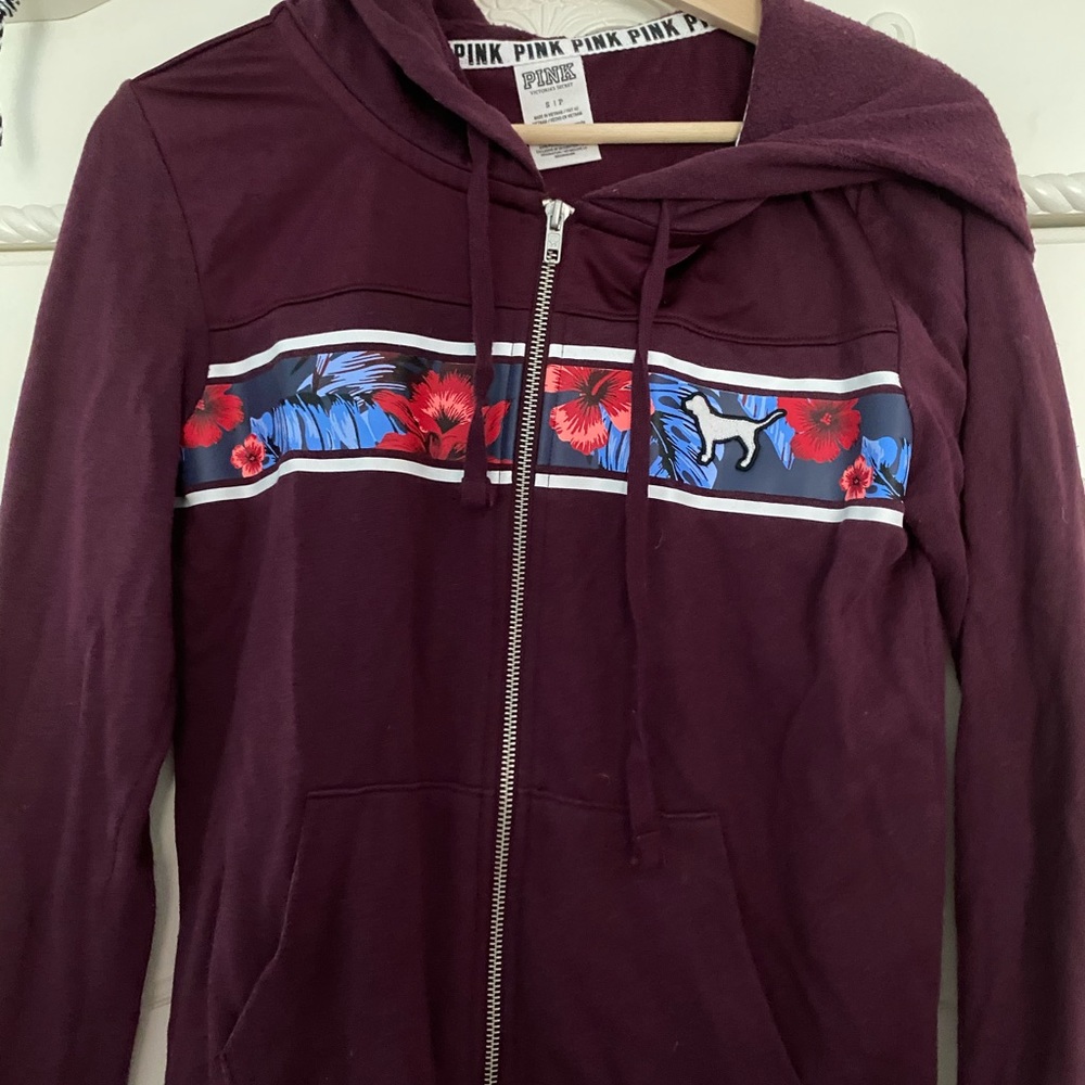 victoria secret pink burgundy hoodie